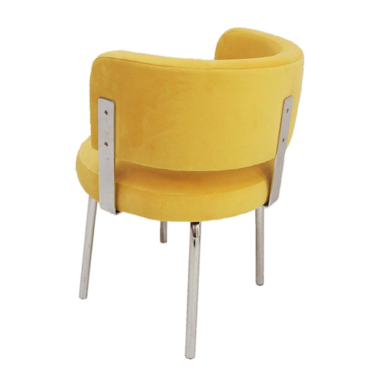 Pair Of Bauhaus Style Chairs For Pizzi Arredamenti Upholstered In Yellow Cotton photo 2016.0