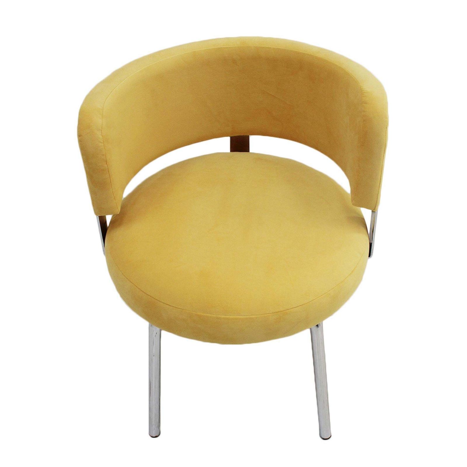 Pair Of Bauhaus Style Chairs For Pizzi Arredamenti Upholstered In Yellow Cotton photo buy