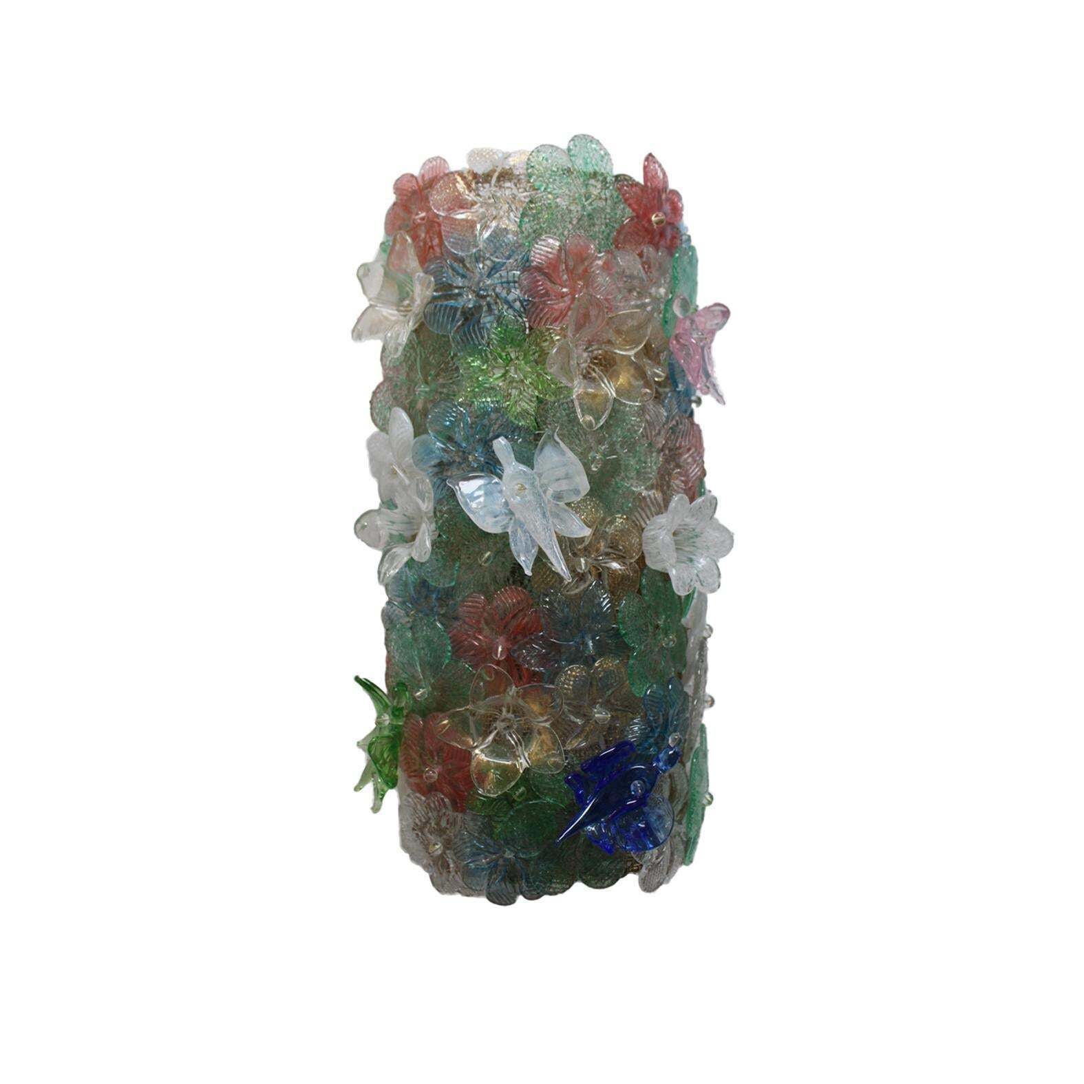 Mid Century Sconces In Green Blue Yellow, Red And White Murano Glass For Seguso photo for sale