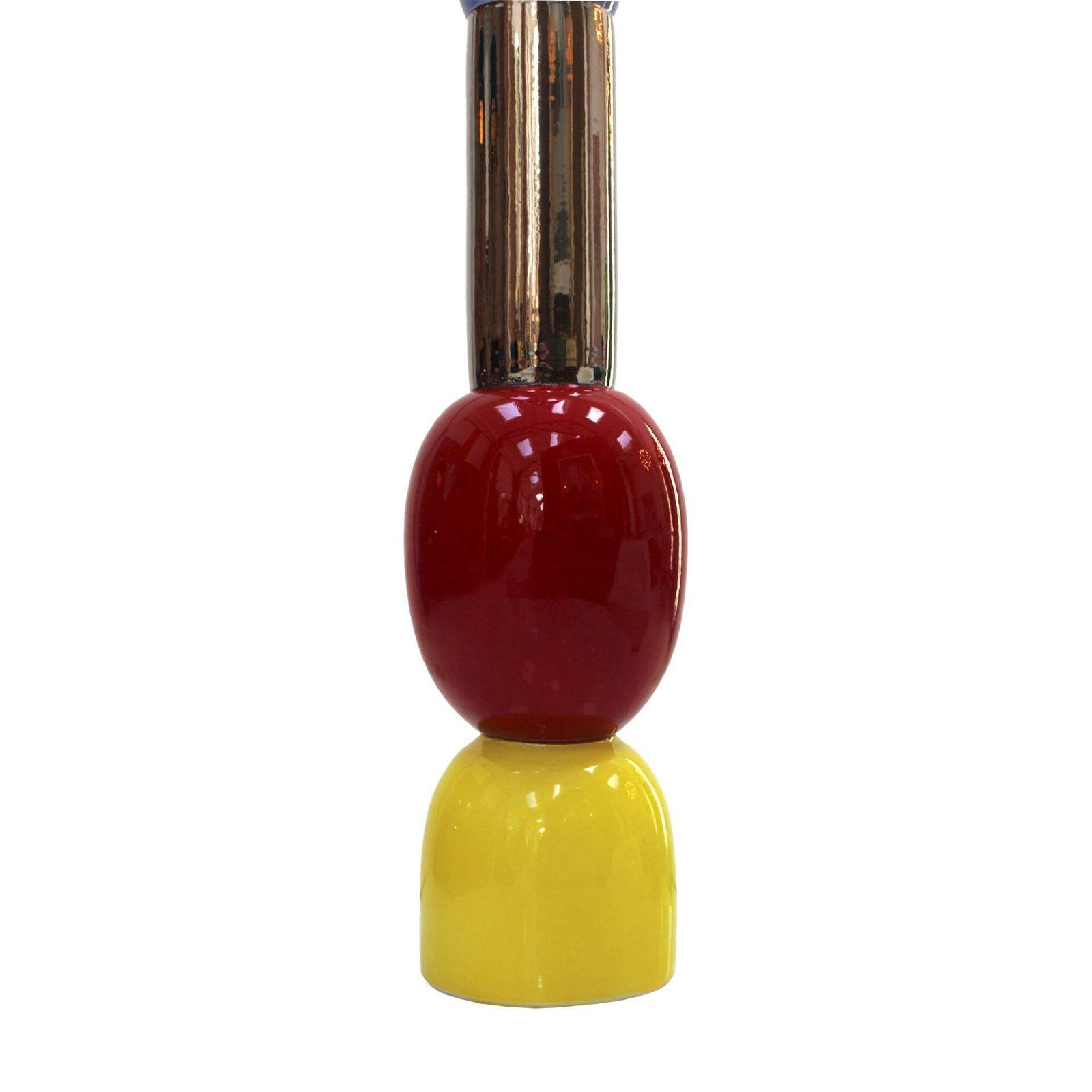 Alessandro Mendini Contemporary Red, Yellow And Blue Ceramic Italian Totem photo Art