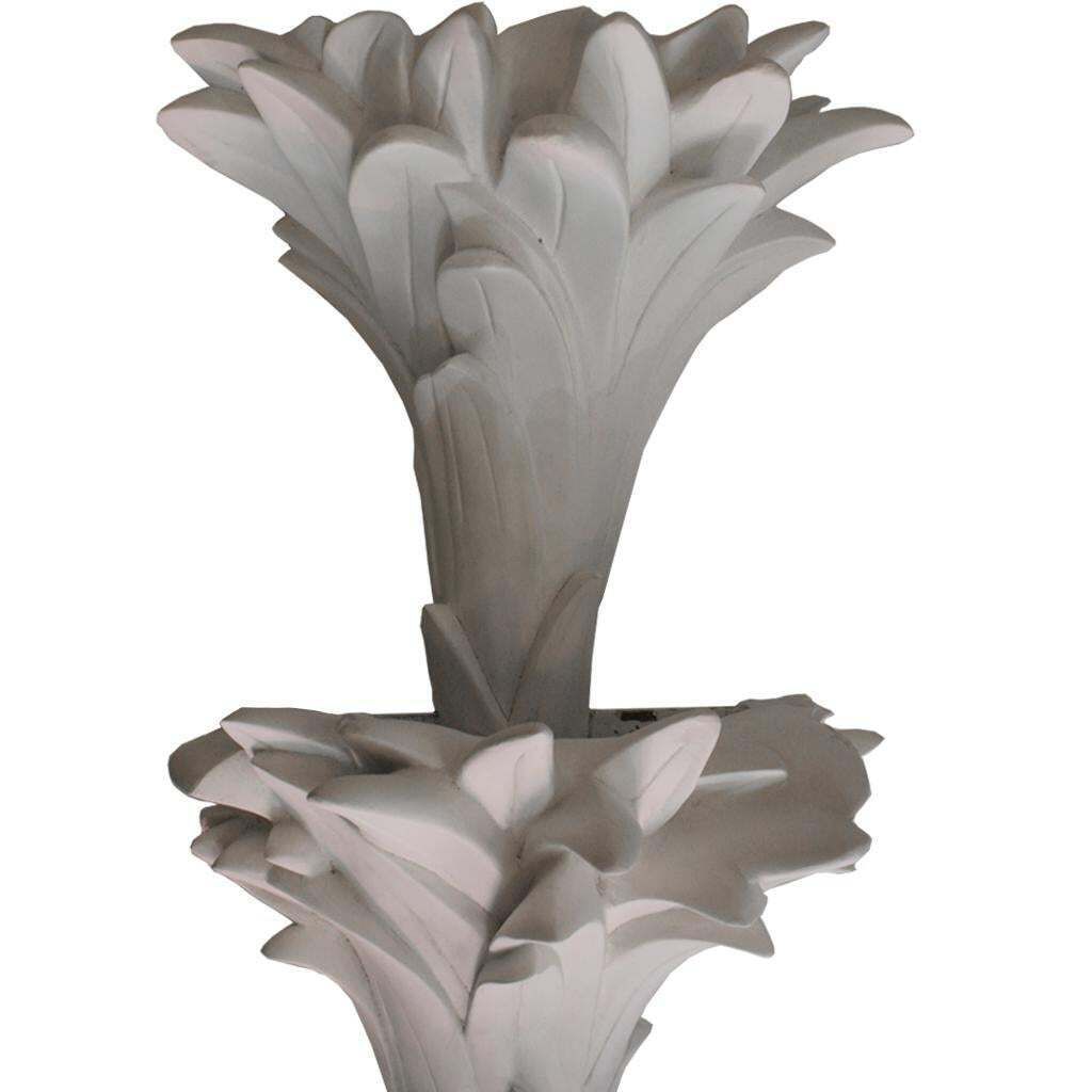 Pair Of White Hand Carved Plaster Sconces In The Style Of Dorothy Draper photo for sale