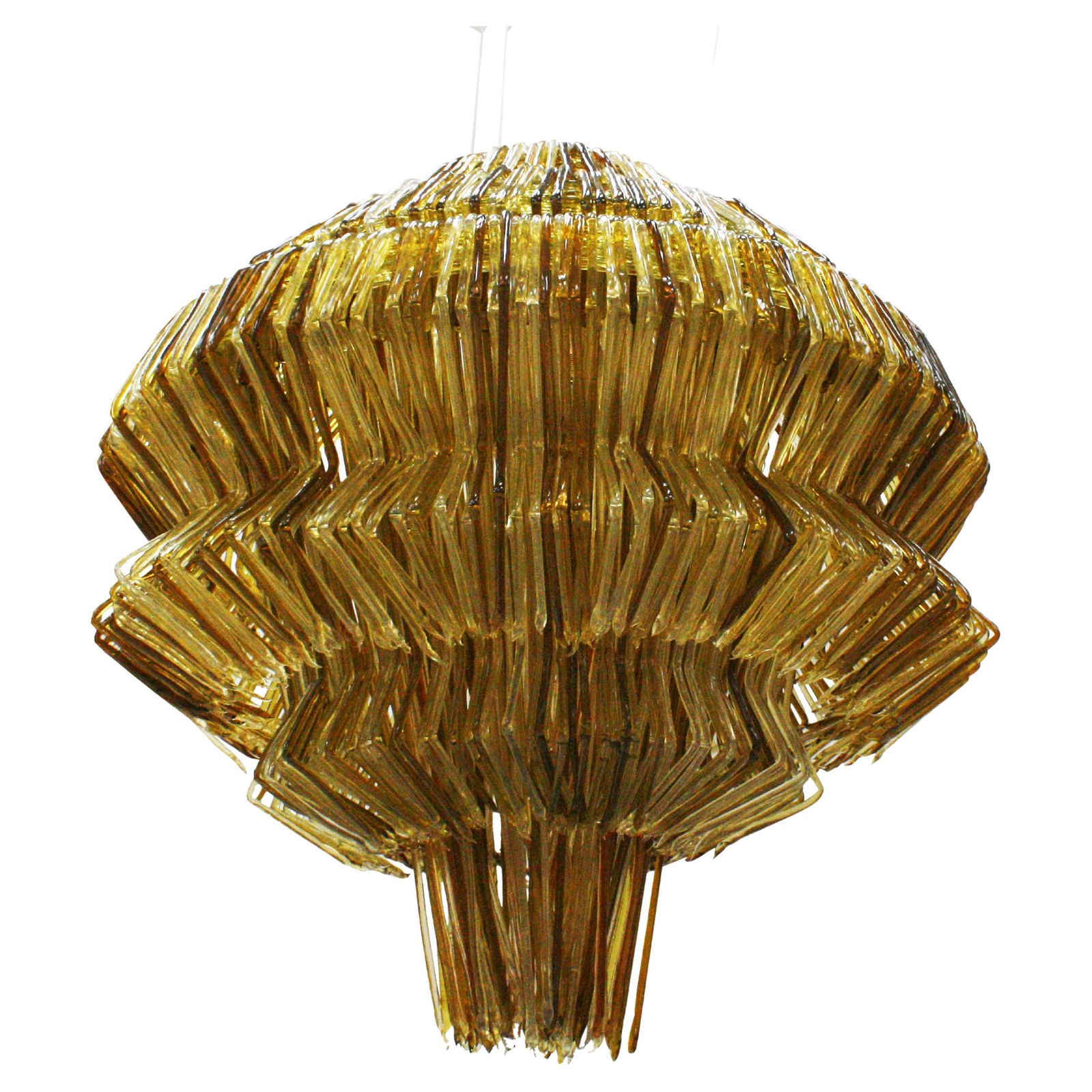 Contemporary Jacopo Foggini Pendant Gold And Brown Polycarbonate Italian Lamp