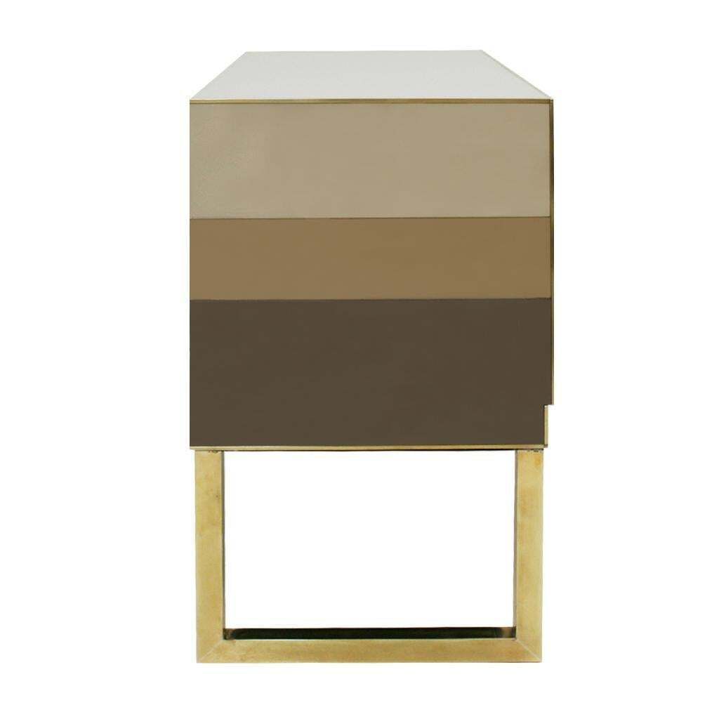 Mid Century Modern Style Murano Glass And Brass Pair Of Italian Commodes photo buy