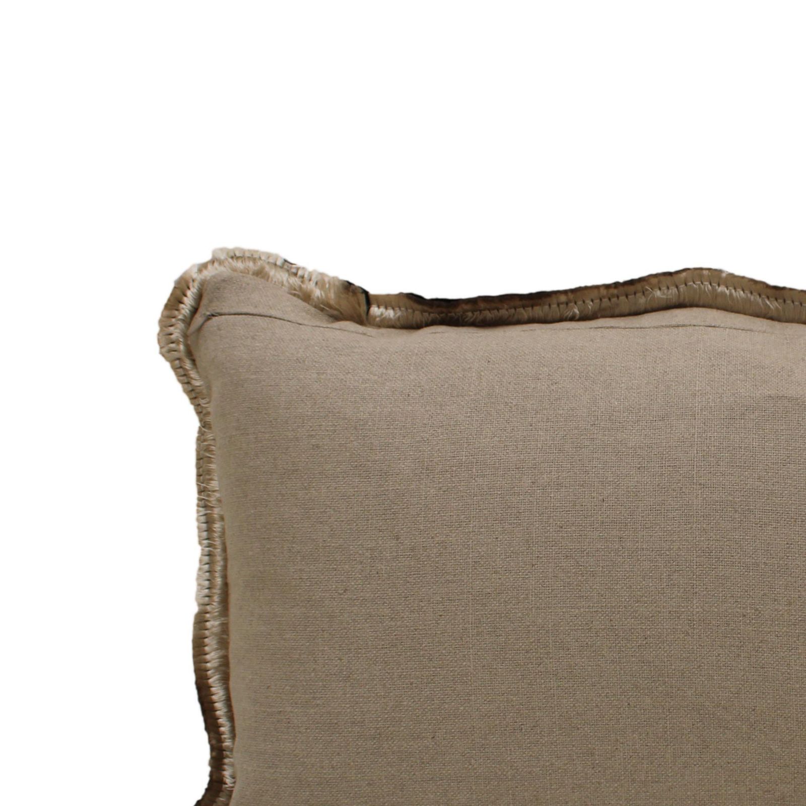 Yellow Velvet Cushion In Cotton With Double Tinsel Trim And Linen Back photo Textiles