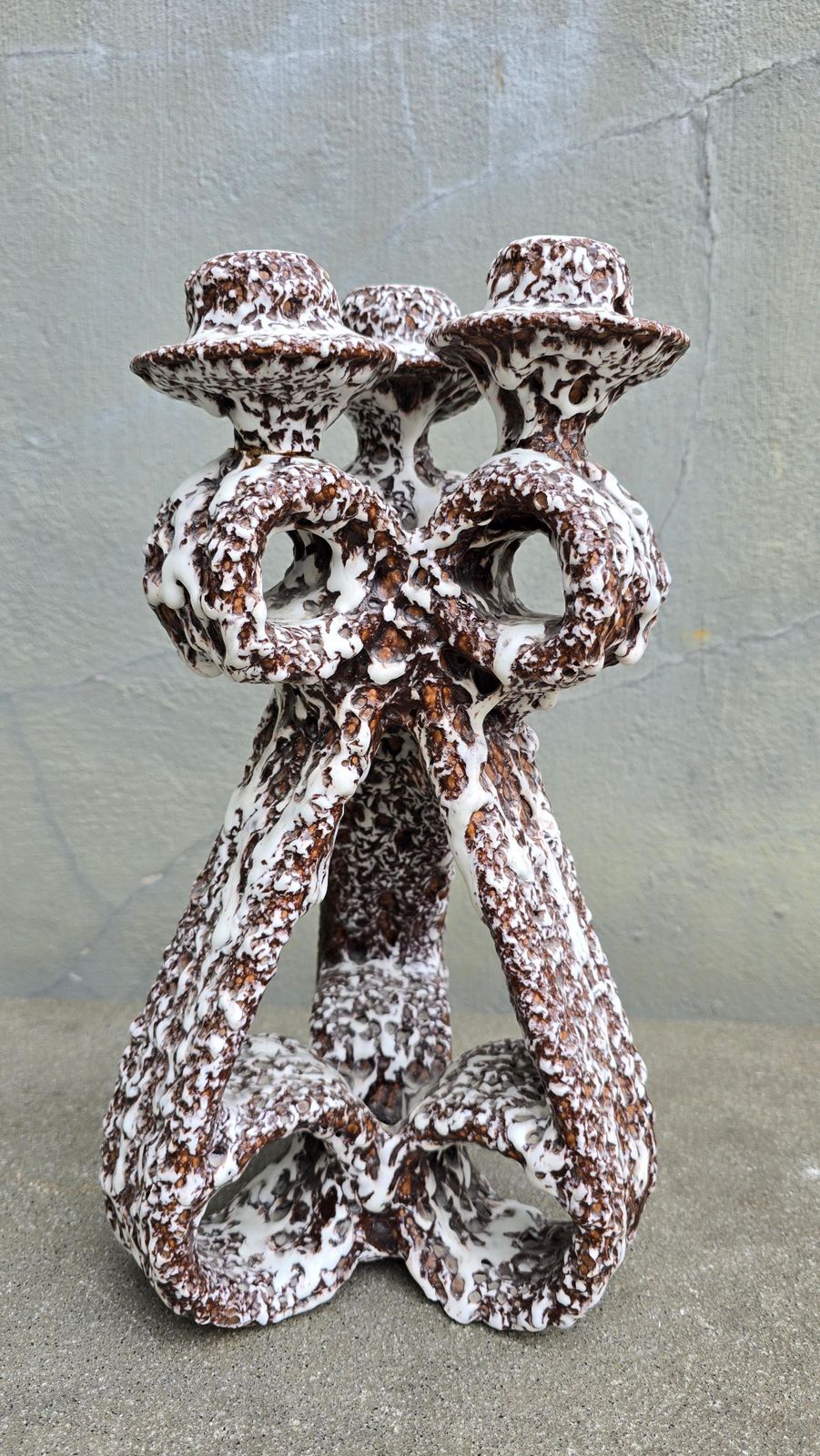 Sculptural Ceramic Candlestick By Marius Giuge, Vallauris, France, 1960s photo vinterior