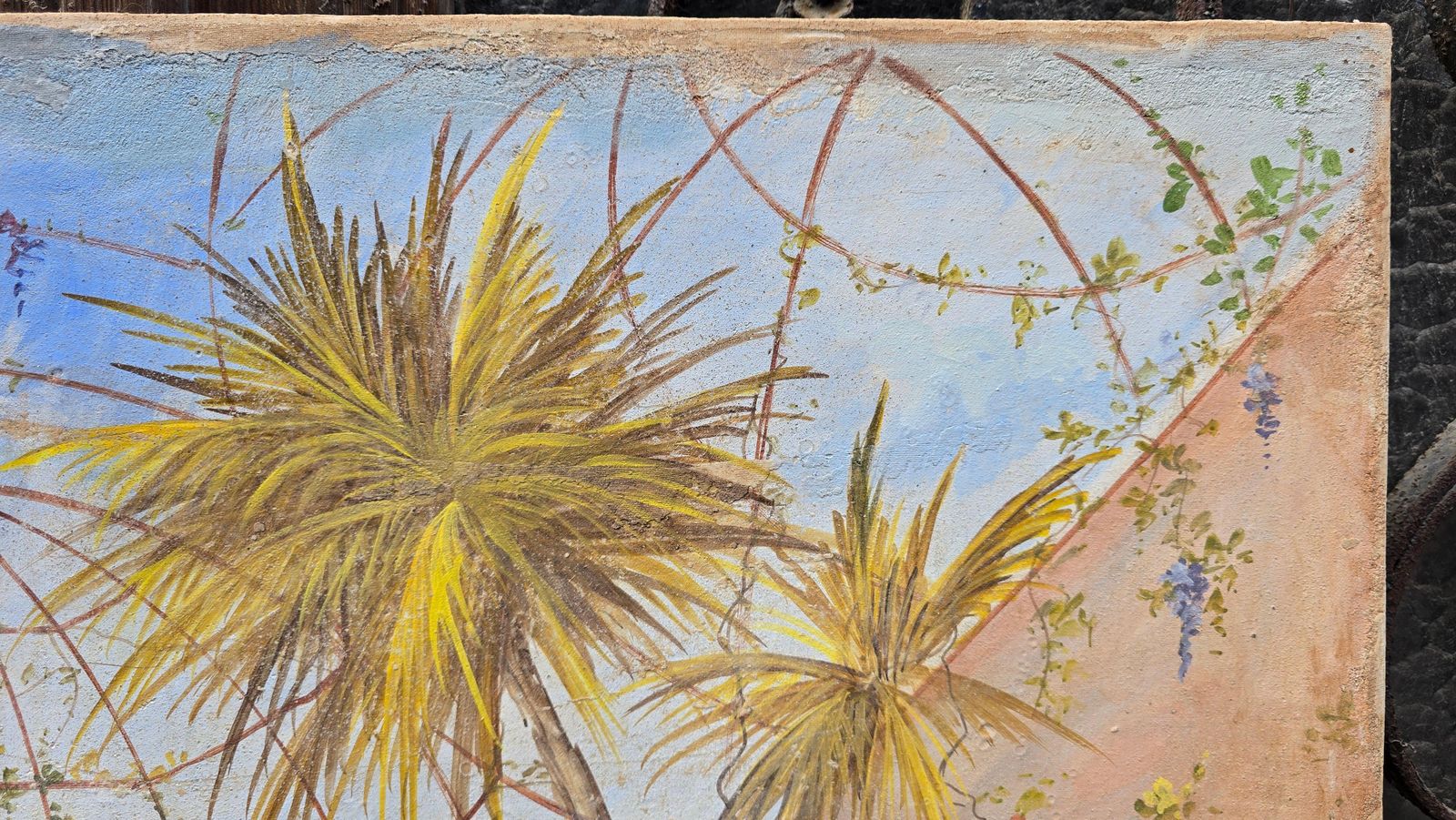 Authentic Italian Fresco Painting Of A Classical Conservatory Garden photo Art