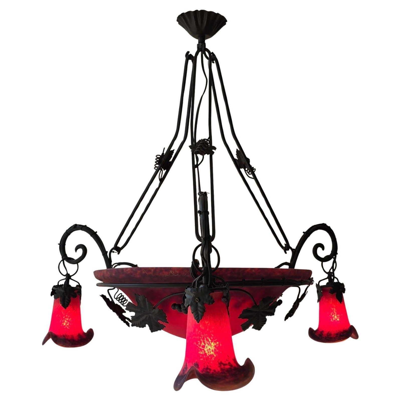 Art Deco Chandelier In The Style Of Müller Frères photo Lighting