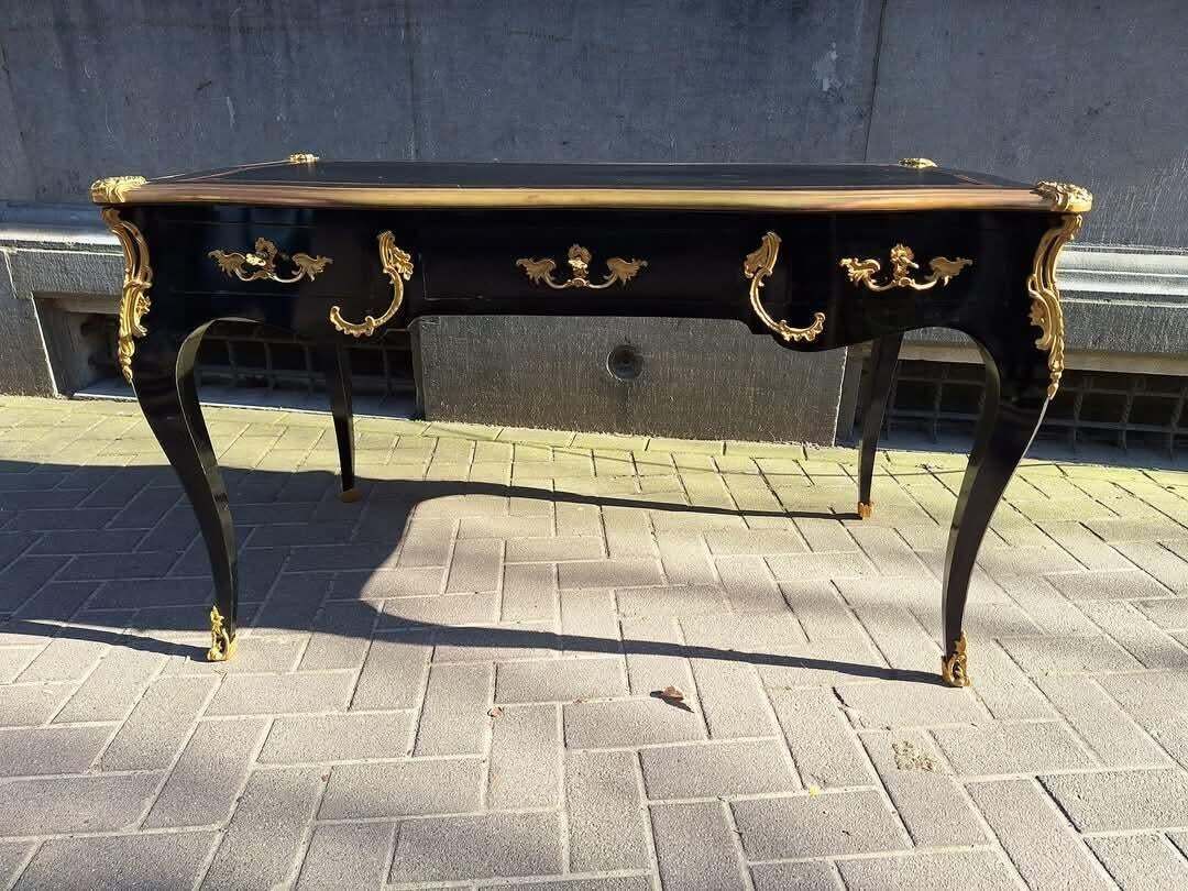 Gorgeous Louis XV Style, Ormolu Mounted, Bronze Dore, Bureau Plat, Writing Desk! photo furniture