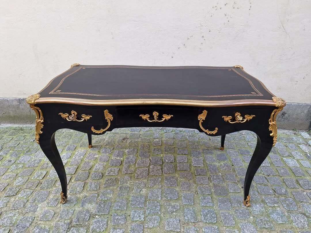 Gorgeous Louis XV Style, Ormolu Mounted, Bronze Dore, Bureau Plat, Writing Desk! photo vinterior