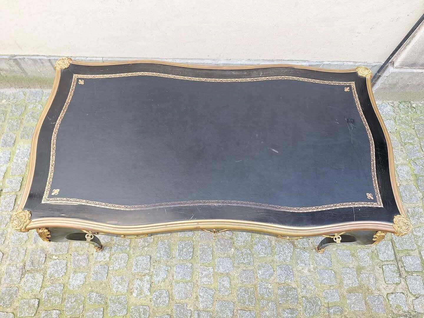4503.0 Gorgeous Louis XV Style, Ormolu Mounted, Bronze Dore, Bureau Plat, Writing Desk! photo