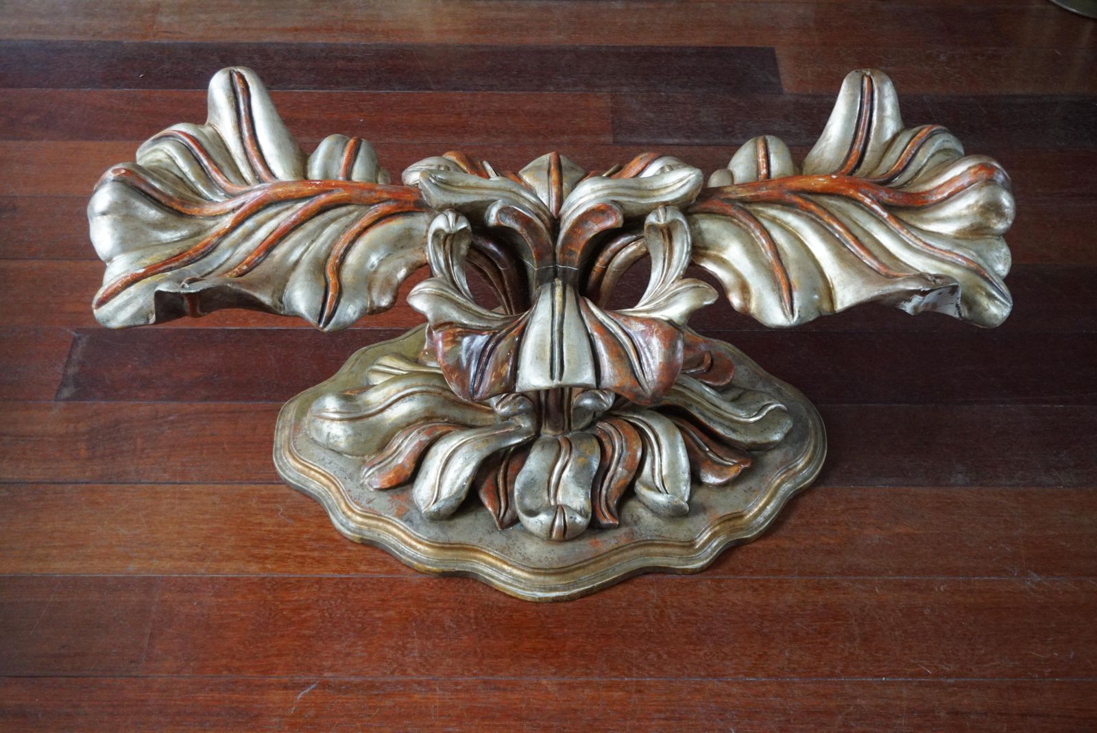 Italian Carved Wood Palm Tree Base Dining Table photo vinterior