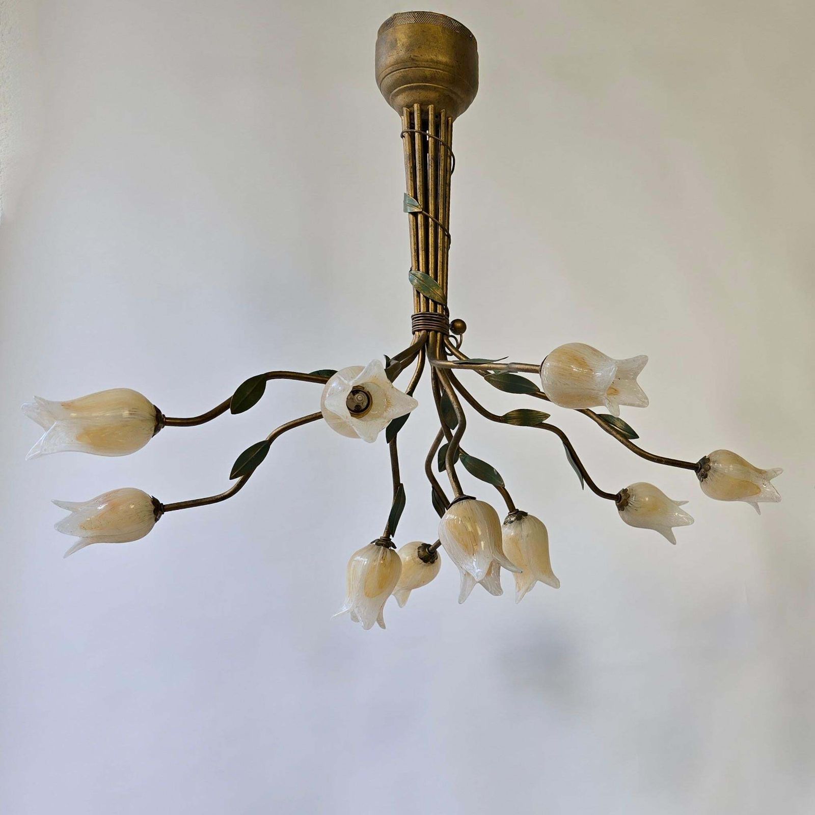 Lighting Two  Chandelier Pendant Lamp In Florentine Style With Glass Tulips Design photo