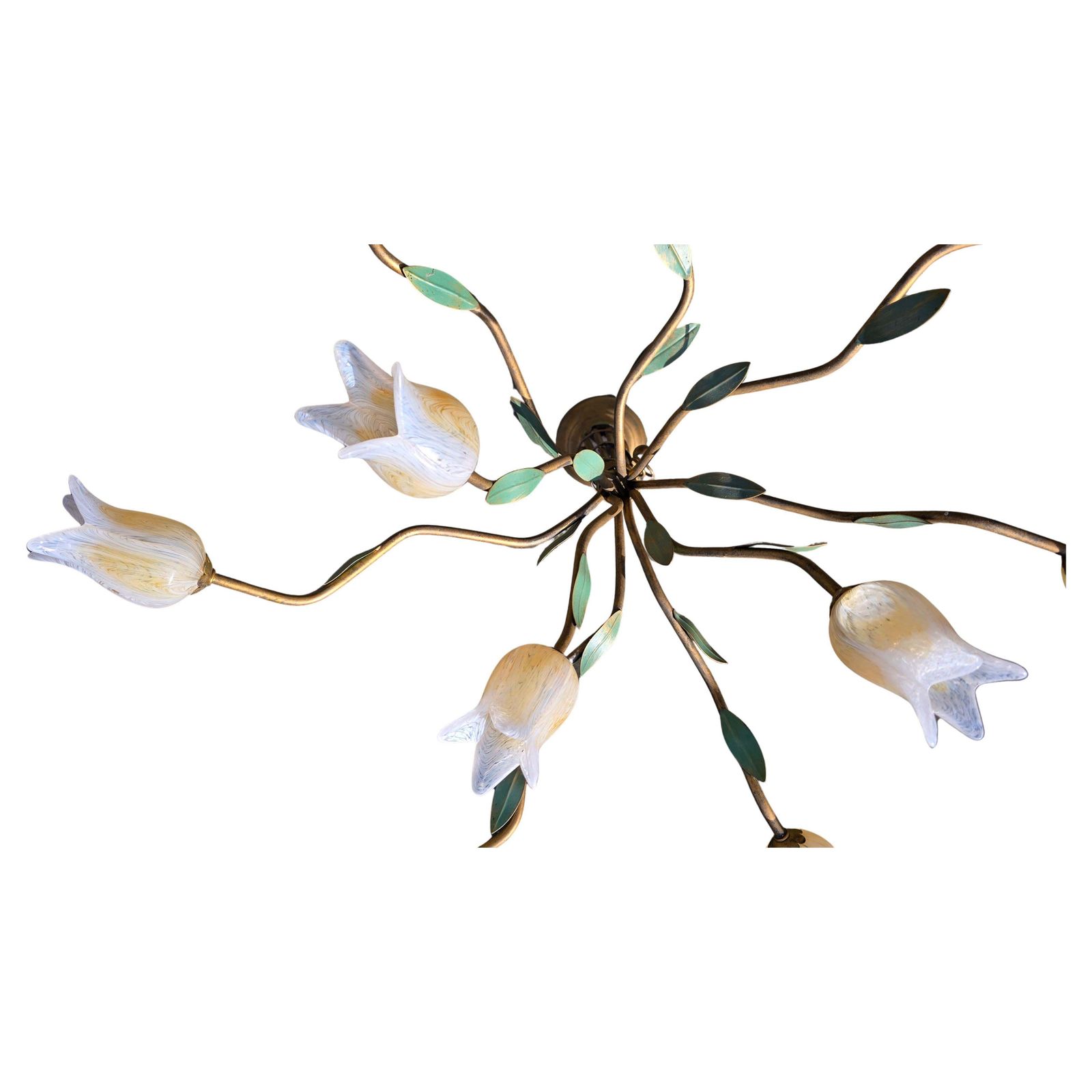 photo buy Two  Chandelier Pendant Lamp In Florentine Style With Glass Tulips Design