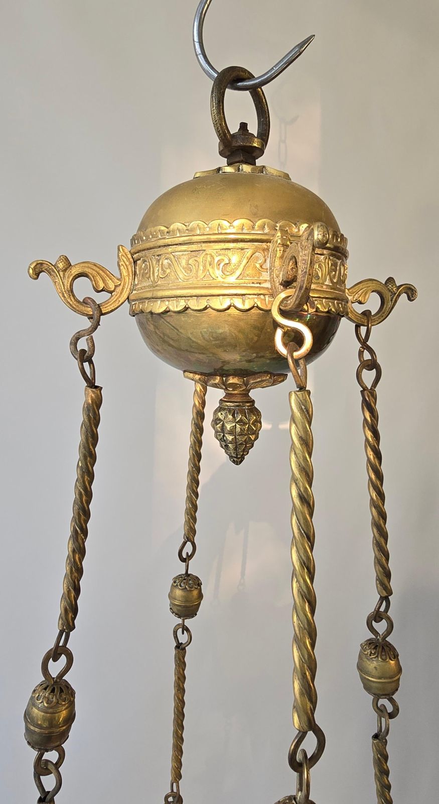 photo furniture Gothic Revival Brass Church Sanctuary Lamp Candle Chandelier
