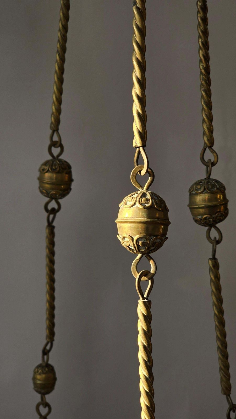 Lighting Gothic Revival Brass Church Sanctuary Lamp Candle Chandelier photo