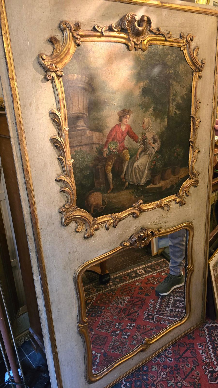 photo for sale 18th Century French Rococo Trumeau With Original Panel Painting