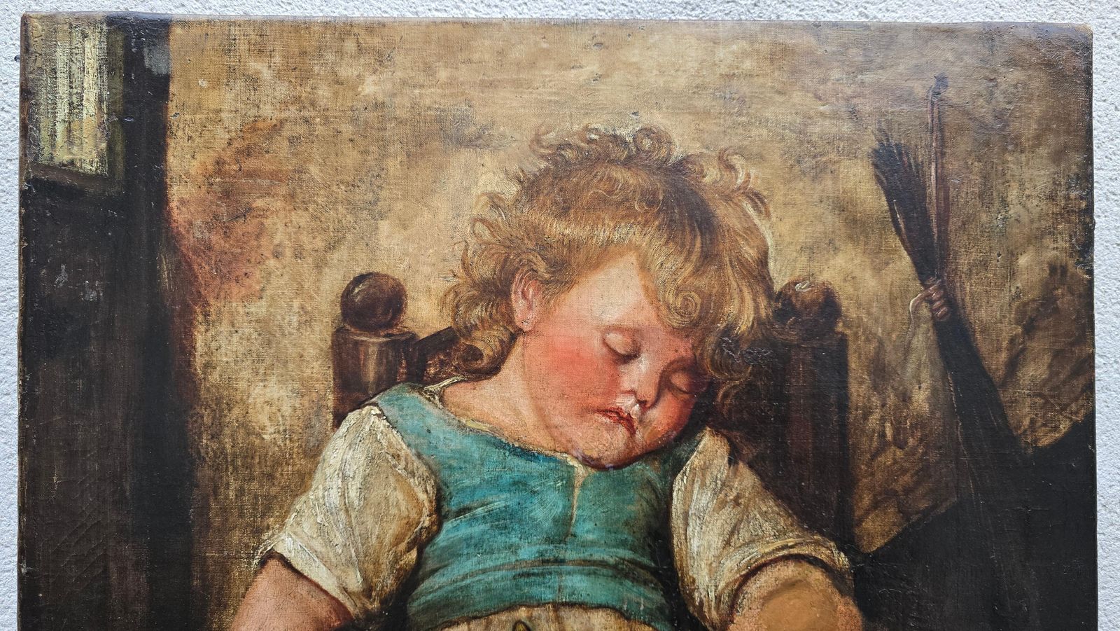 19th Century Oil Painting – Child With Cat photo 2144.0