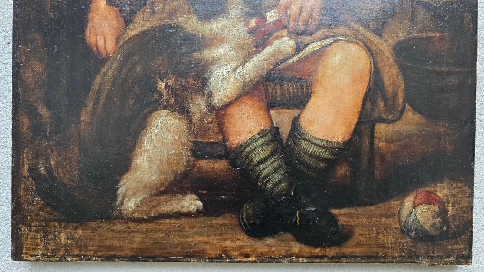19th Century Oil Painting – Child With Cat photo buy