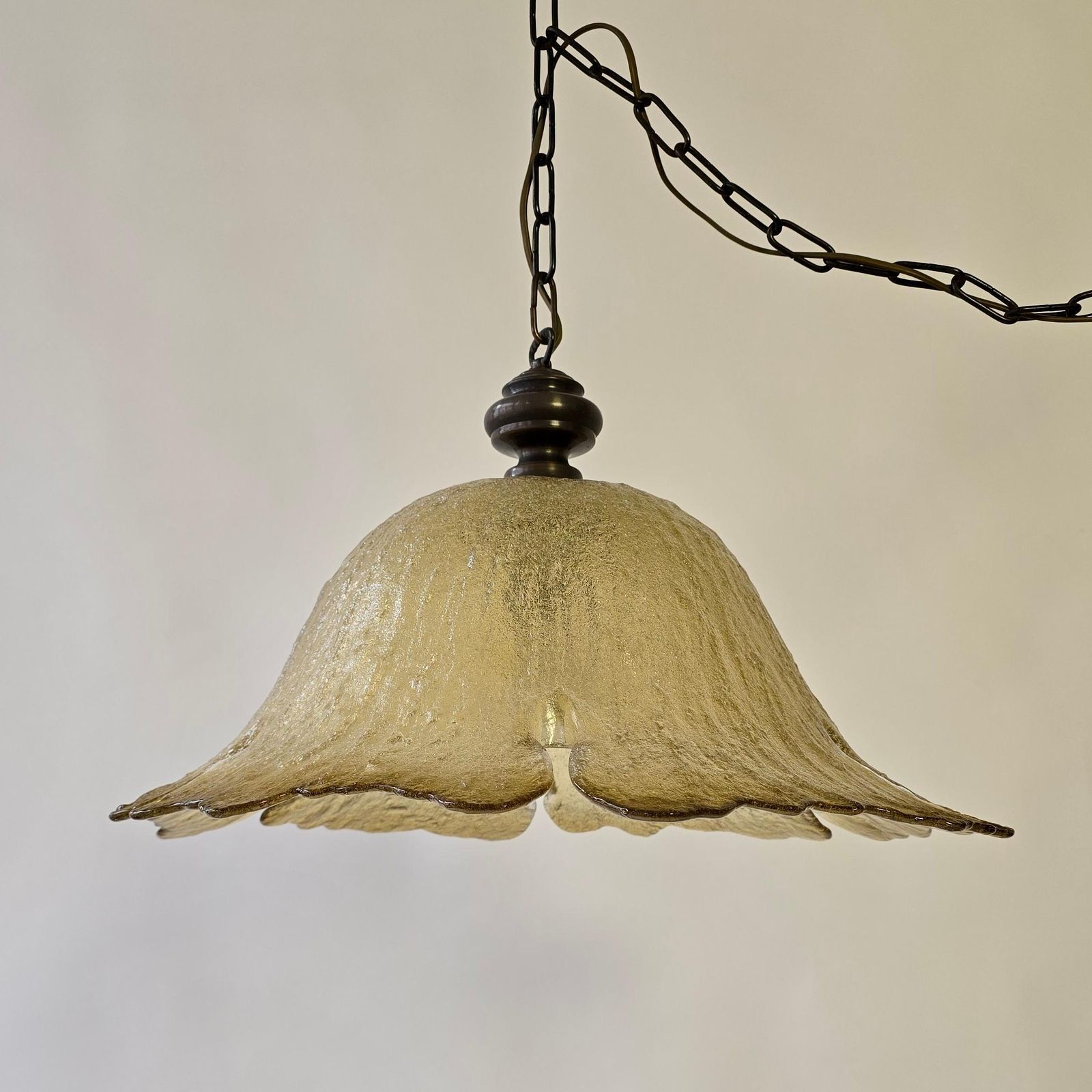 Large Exclusive Peill & Putzler Pendant Lamp – Mouth Blown Glass (1970s) photo vinterior