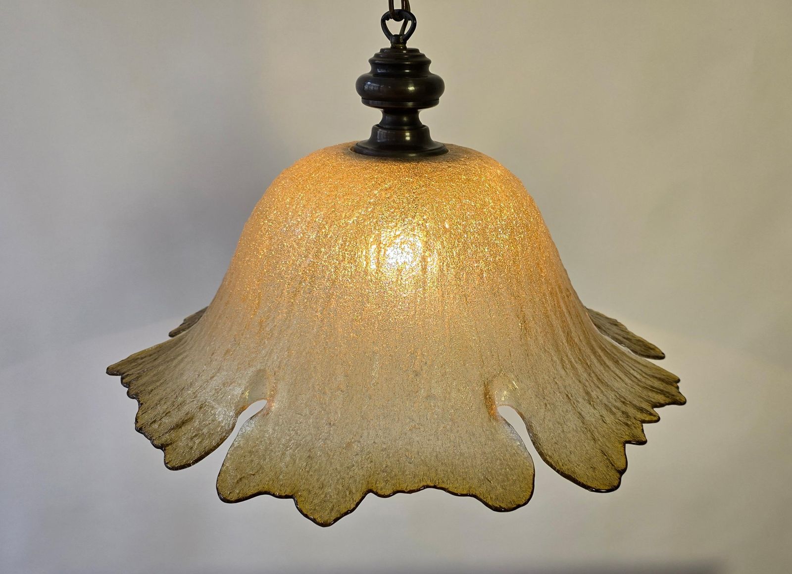 Large Exclusive Peill & Putzler Pendant Lamp – Mouth Blown Glass (1970s) photo vintage