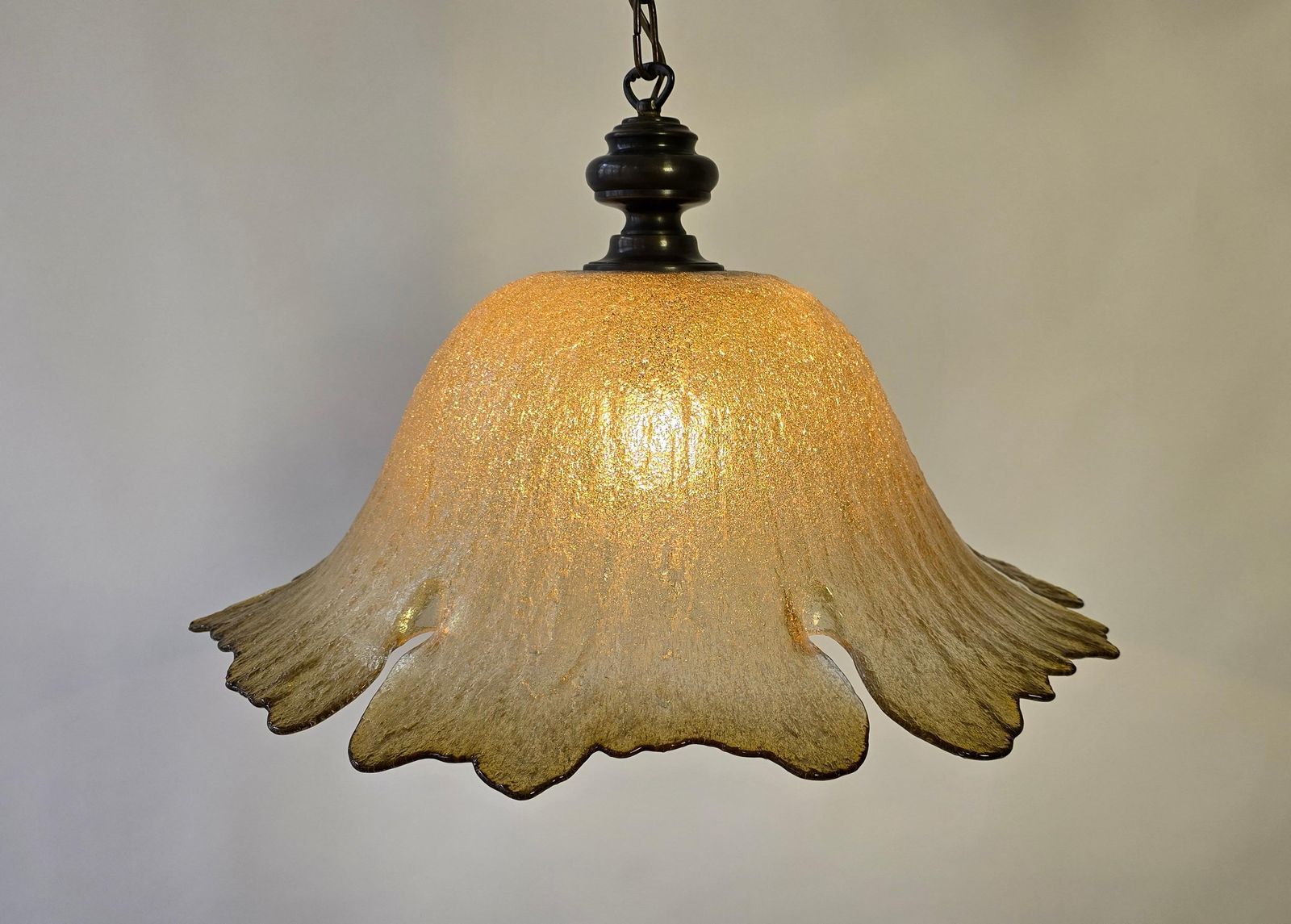 photo furniture Large Exclusive Peill & Putzler Pendant Lamp – Mouth Blown Glass (1970s)