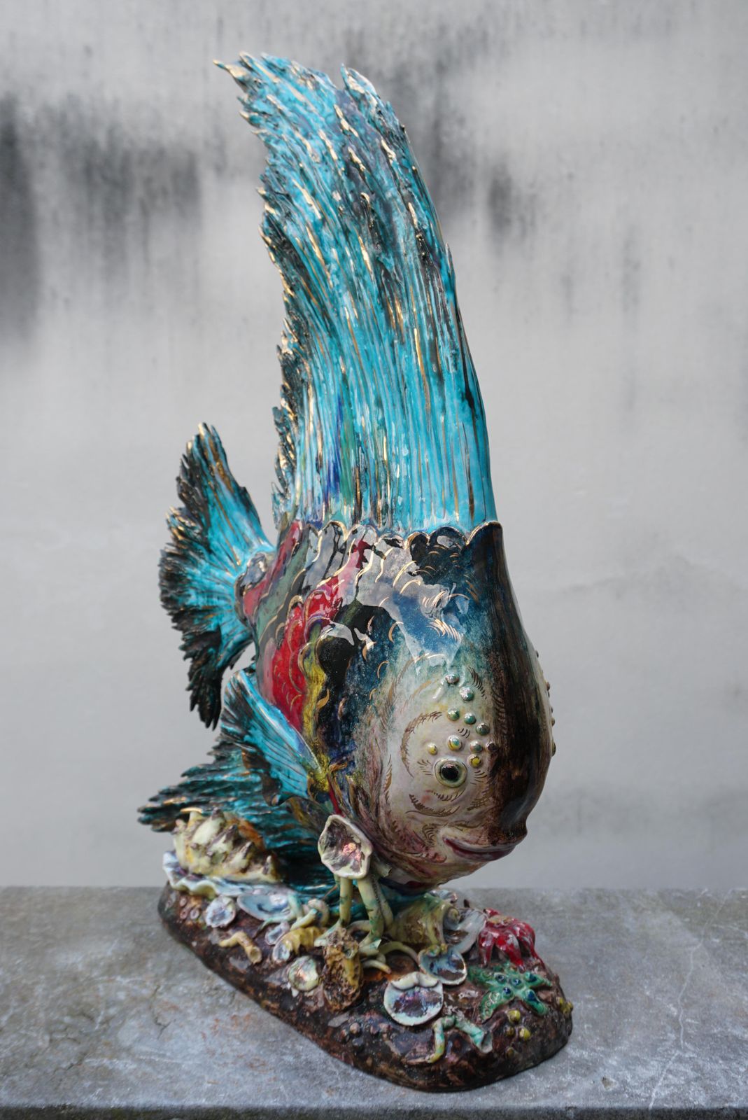 Larger Than Life Figural Fish Lamp By E. Pattarino For Marbro photo furniture