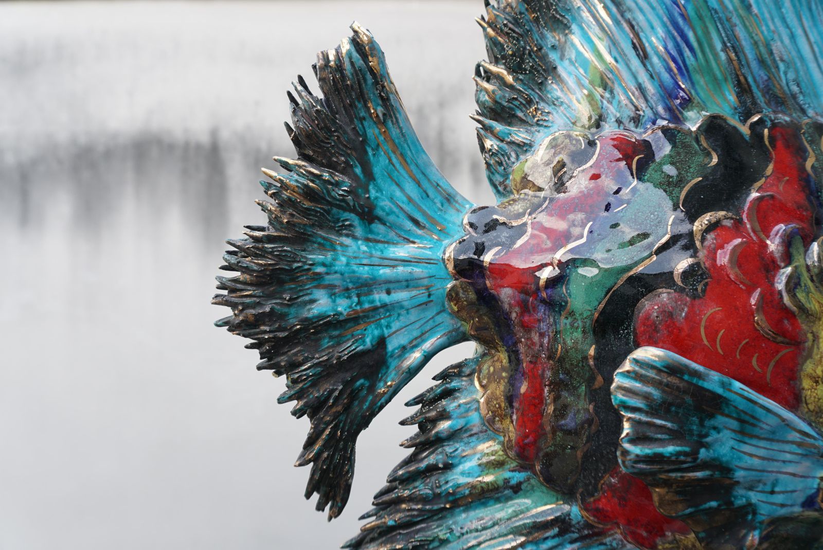 4014.0 Larger Than Life Figural Fish Lamp By E. Pattarino For Marbro photo