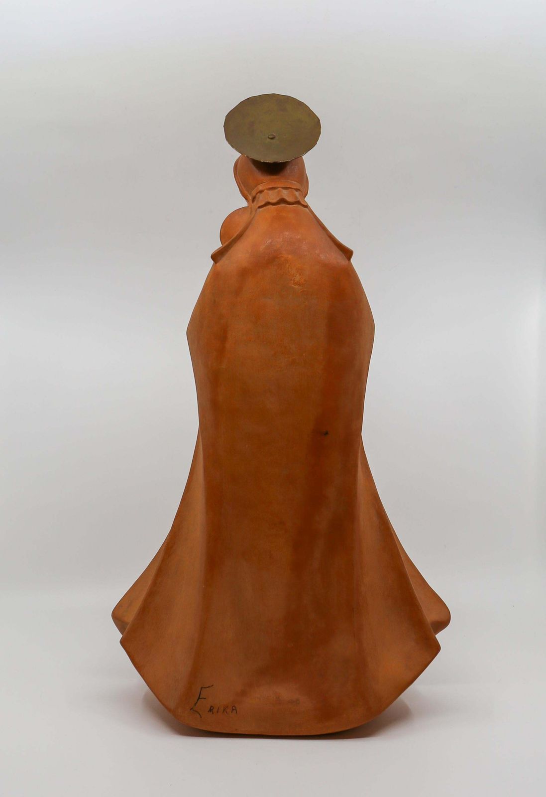 Madonna With Child Terracotta Sculpture photo Art