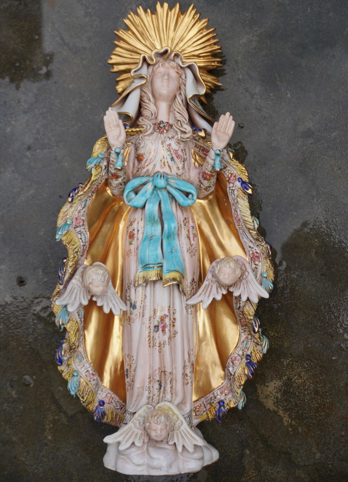 photo furniture Rare Italian Porcelain Madonna By Paolo Marioni