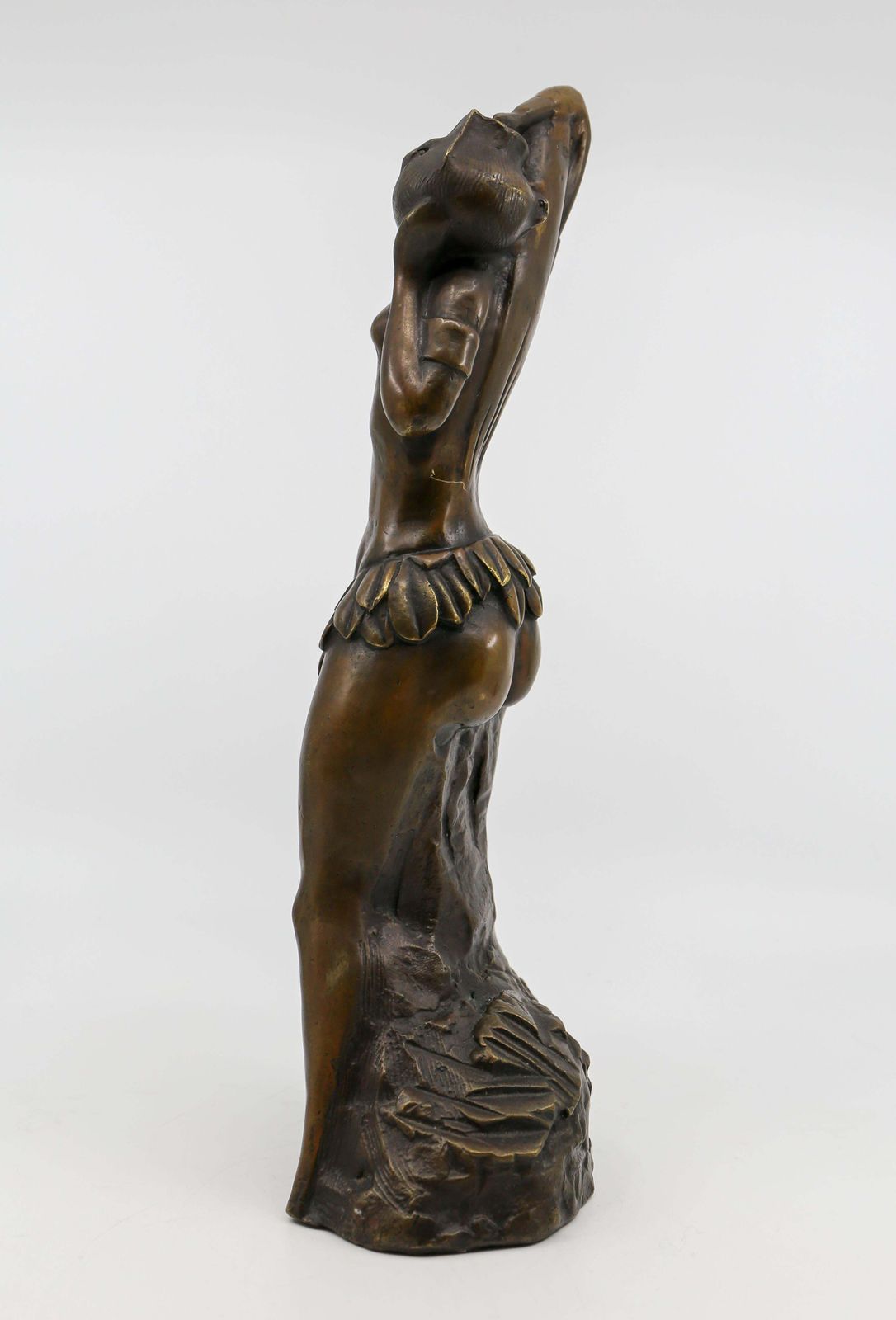 Art African Ethiopian Hamar Woman, Patinated And Polished Bronze Sculpture photo