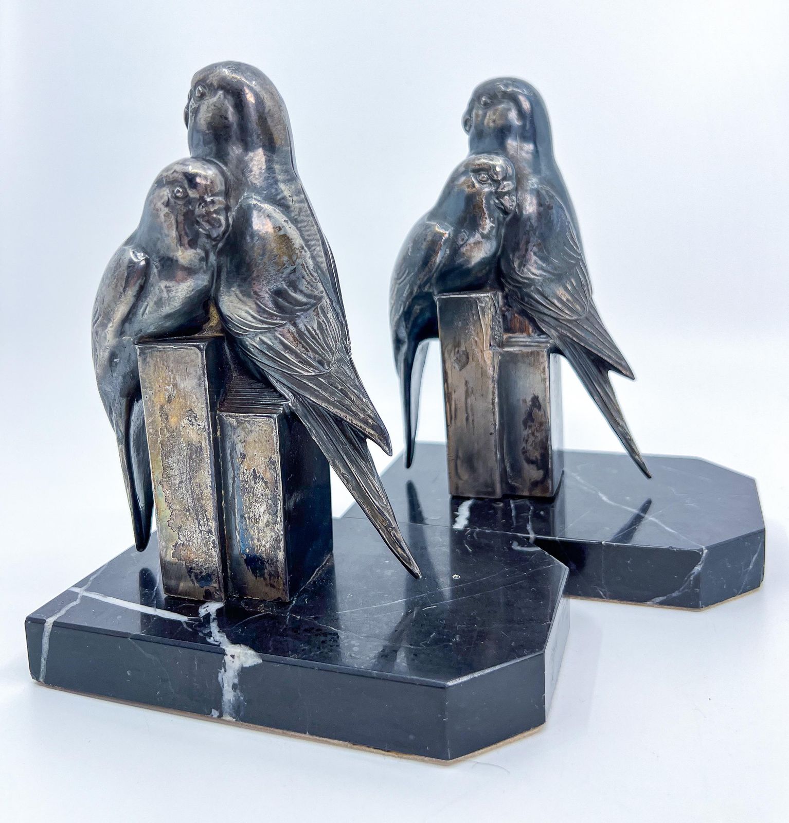 Early 20th Century Art Deco Bookends With Birds photo for sale