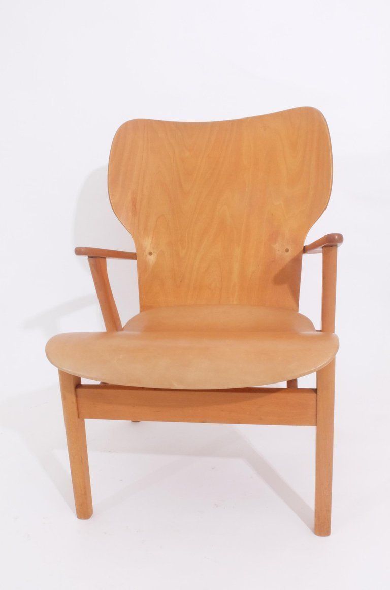 4640.0 Tapiovaara "High Back Lounge Chair" For Domus Academy 1948 Signed Keravan Puuteo photo