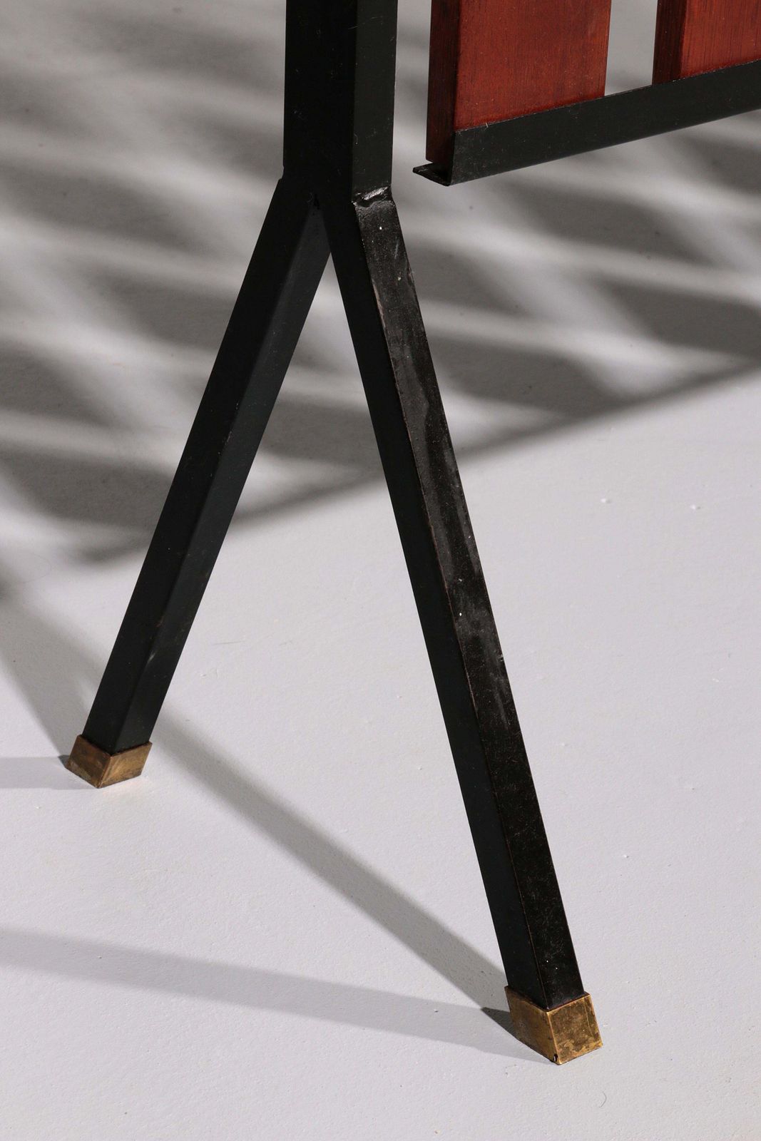 Italian Vintage Elegance – Brass And Teak Wall Clothes Hanger From The 1950 photo vintage