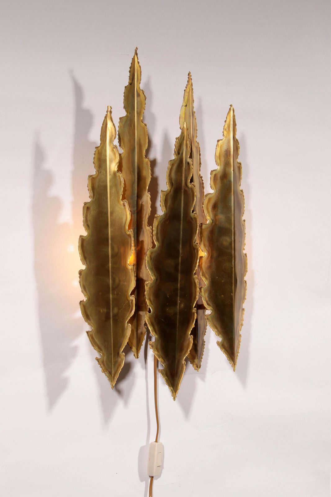Holm Sörensen Brutalist Copper Wall Lamp Large Model Denmark photo for sale