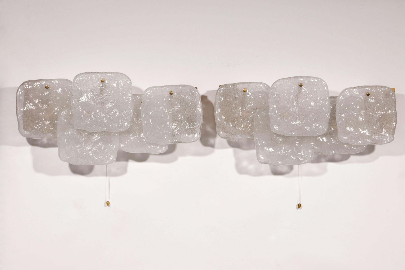 photo buy Elegant Midcentury Ice Glass Wall Sconces By J.T. Kalmar, Austria (1960s)