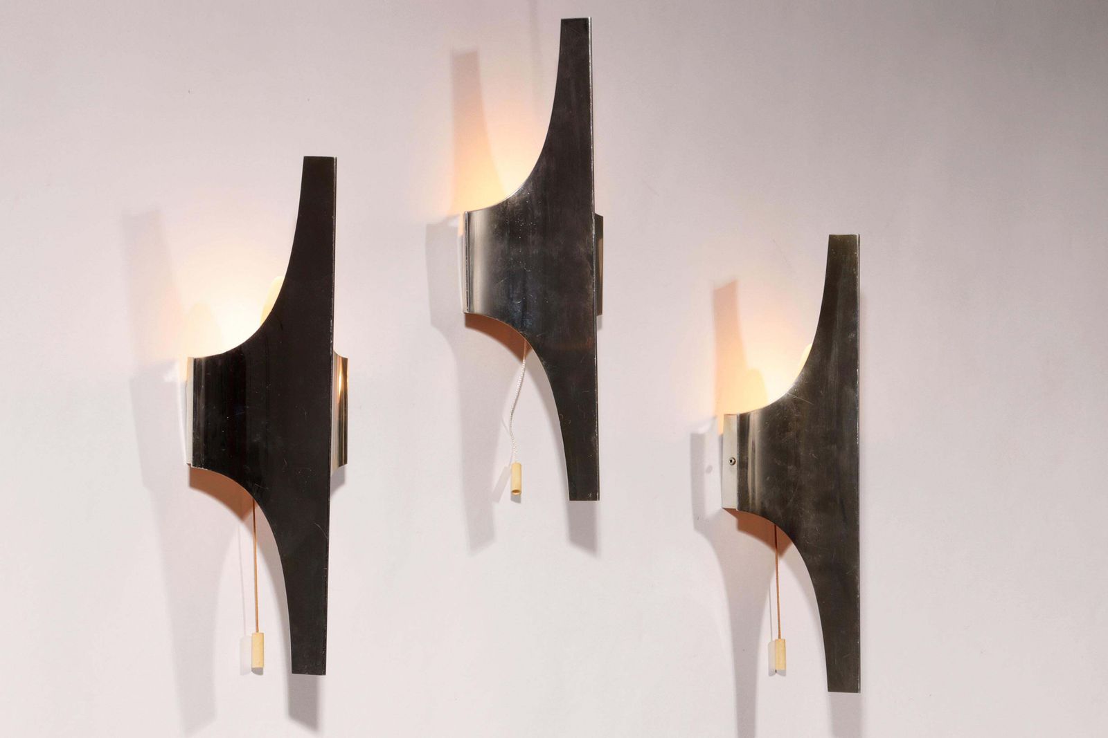 Mid Century Silver Wall Lamp By Wilhelm Braun Feldweg – Doria Leuchten, Germany photo for sale