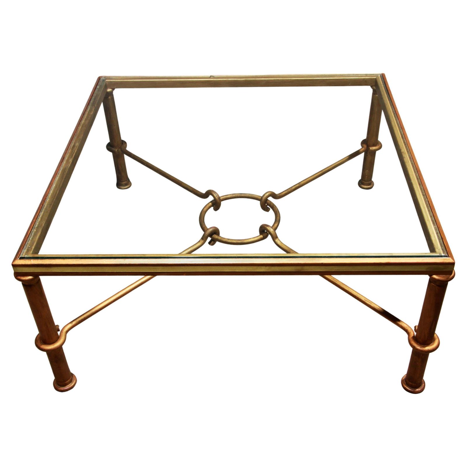 Elegant Gilded Iron Coffee Table By Giovanni Banci, Italy 1970