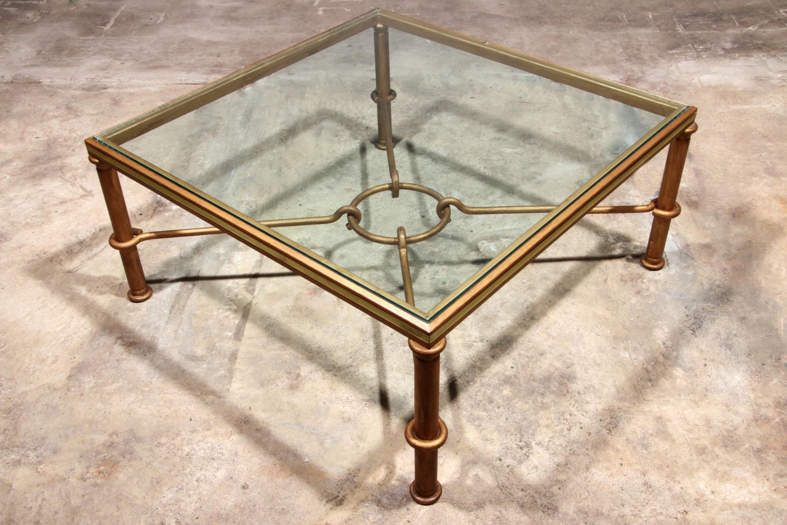 Elegant Gilded Iron Coffee Table By Giovanni Banci, Italy 1970 photo for sale