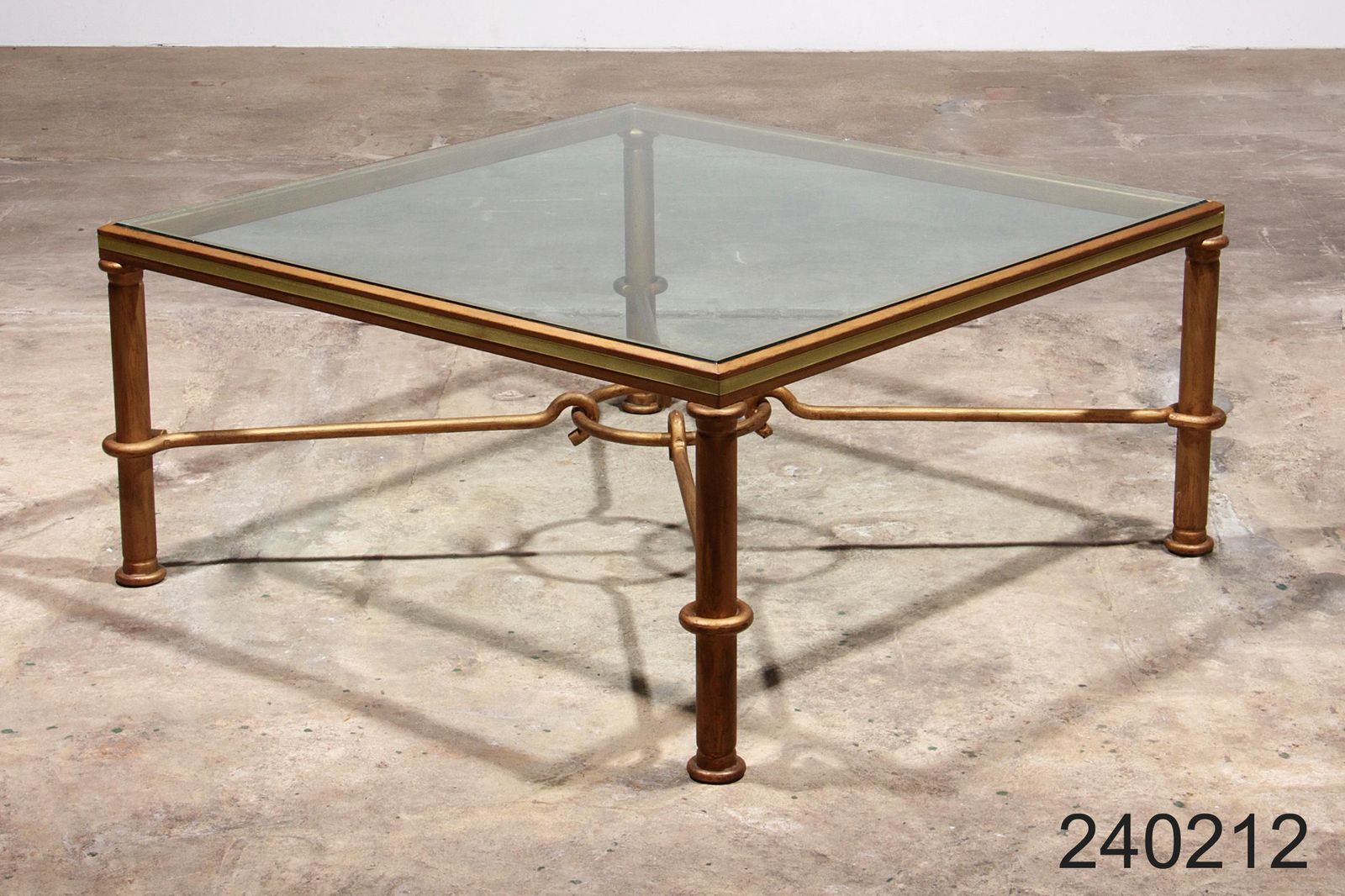 2959.0 Elegant Gilded Iron Coffee Table By Giovanni Banci, Italy 1970 photo
