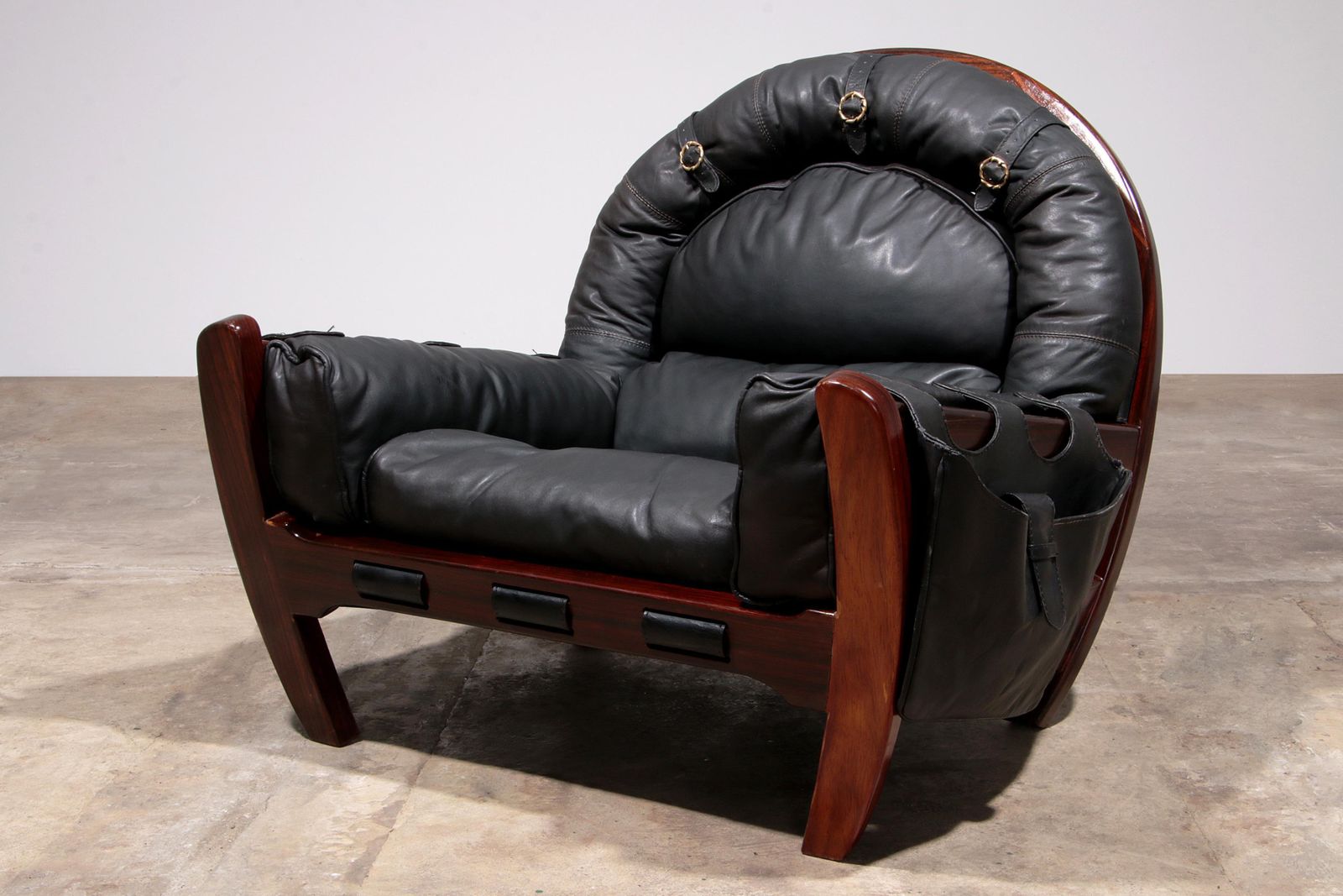 Luciano Frigerio "Rancero" Leather Lounge Chair   1970s Italian Design photo for sale