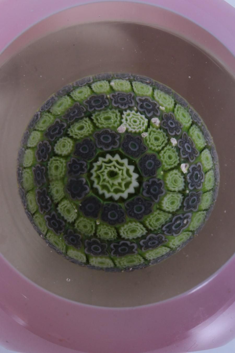 French Paperweight With Purple Flower Arrangement Of St. Louis, 1910 photo Home Decor