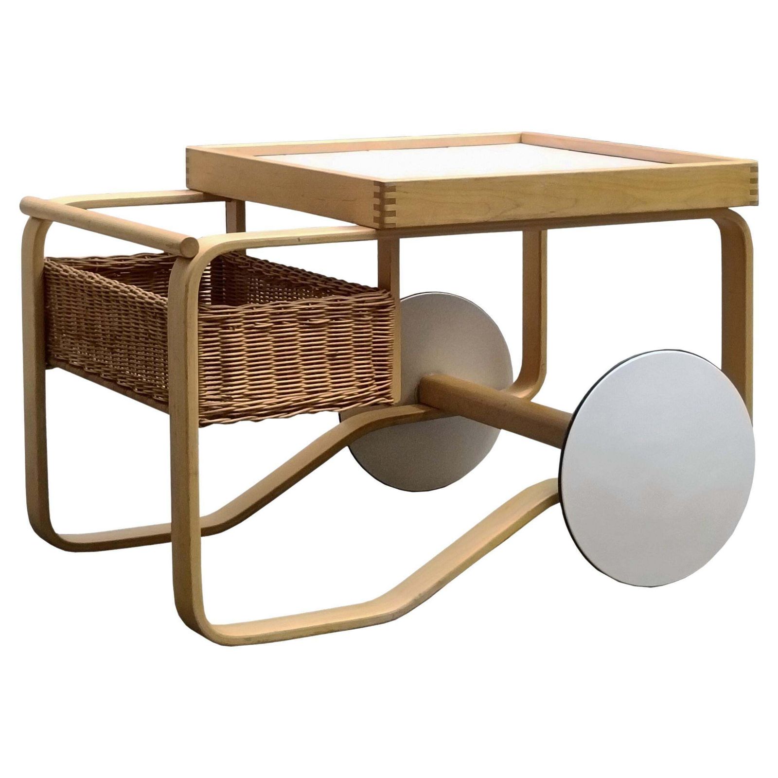 Alvar  Aalto For Artek Cart "900" In Birch And Tile, Finland 1970s