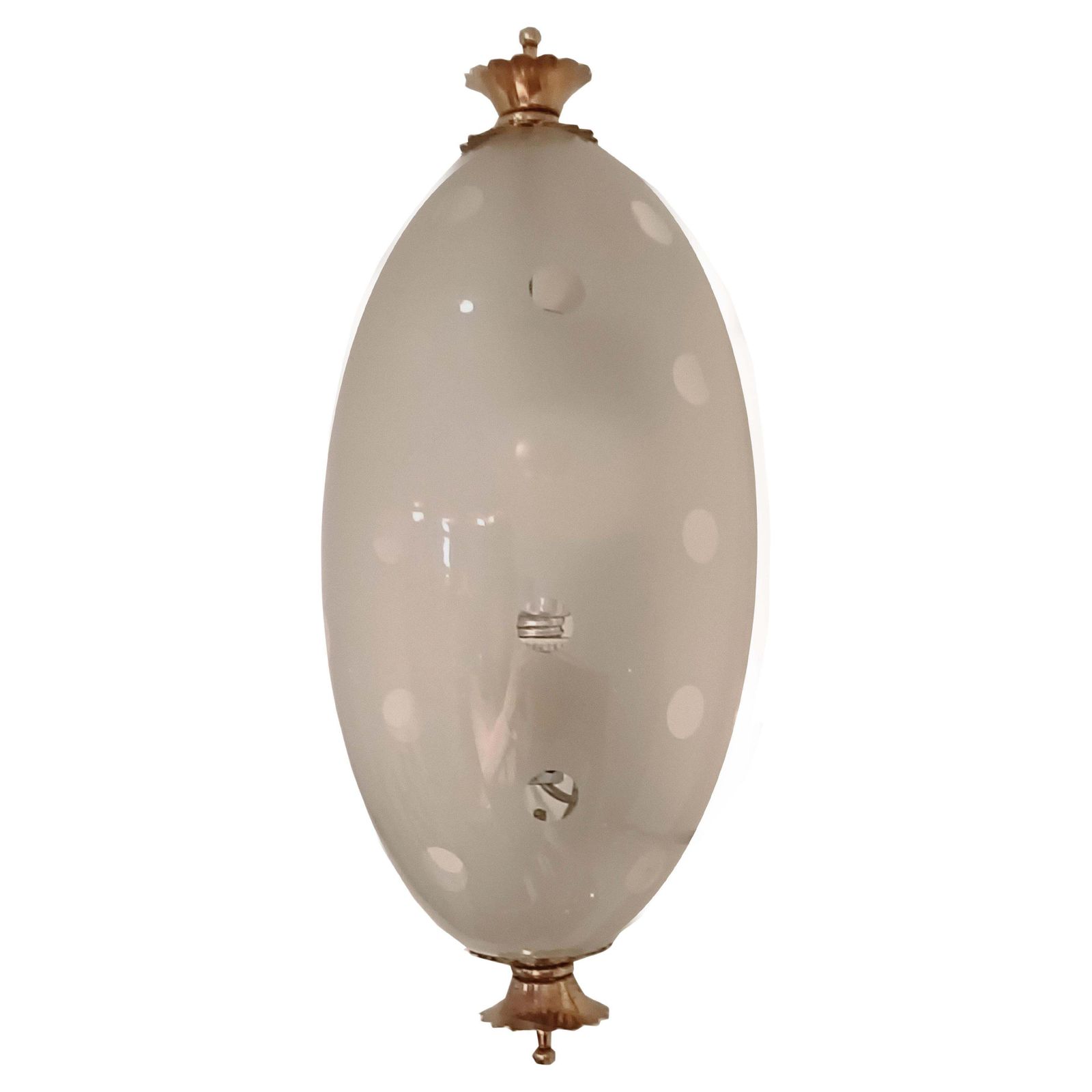 Venini Attrib. Murano Glass And Brass Wall Lamp, Italy 1940s