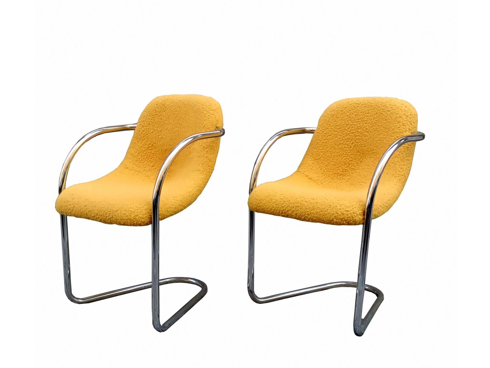 Giovanni Offredi Style Pair Of Tubular Steel Chairs, Italy 1960s photo Furniture