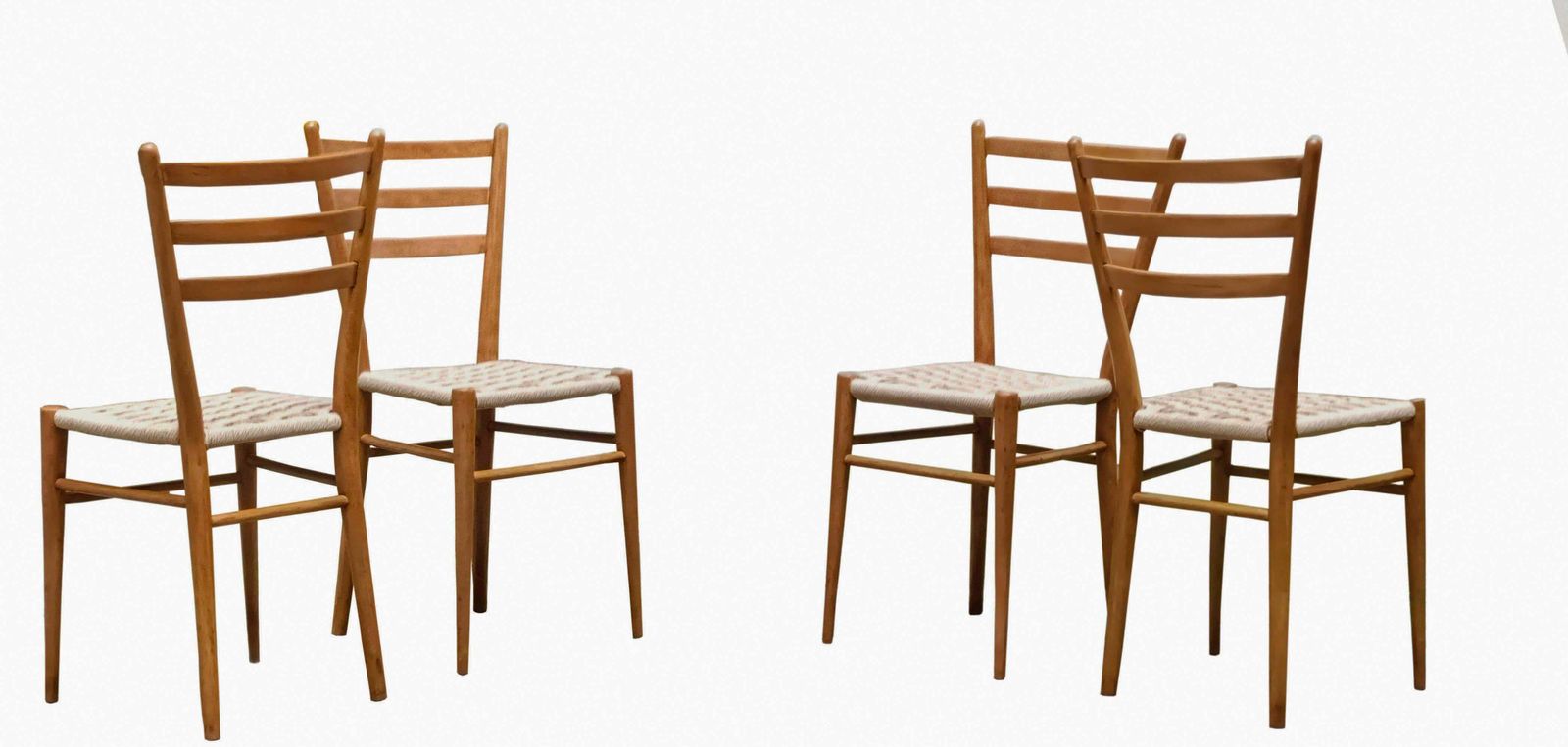 F.Lli Levaggi Gruppol Of 4 Chiavarina Chairs Mod. Gobbetta, Italy 1960s photo furniture