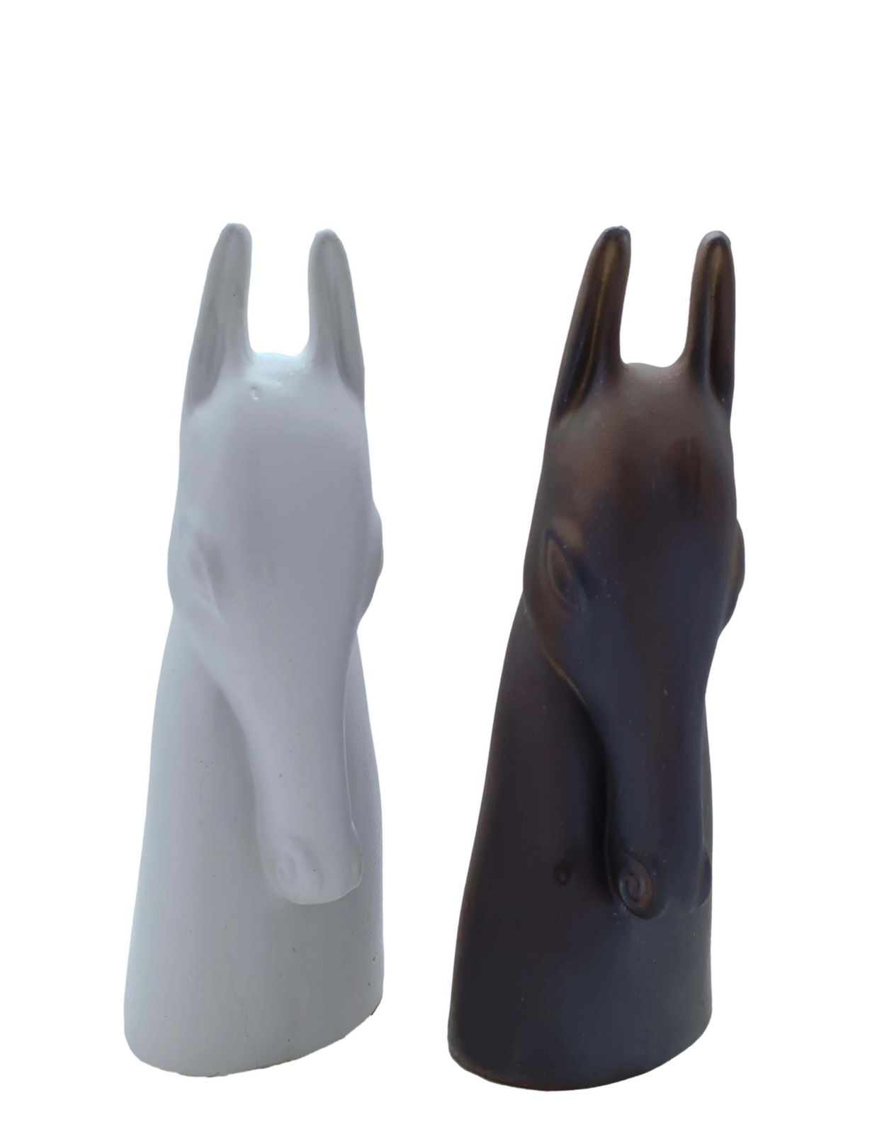 Anette Edmark Pair Of Ceramic Horse Head Sculptures, Denmark 1990s photo furniture