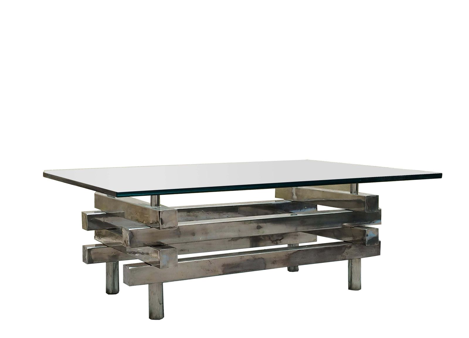 Chromed Metal And Glass Coffee Table, Italy 1970s photo furniture