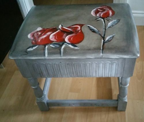 Vintage Heavy Solid Wood Coffee Table One Drawer Handpainted