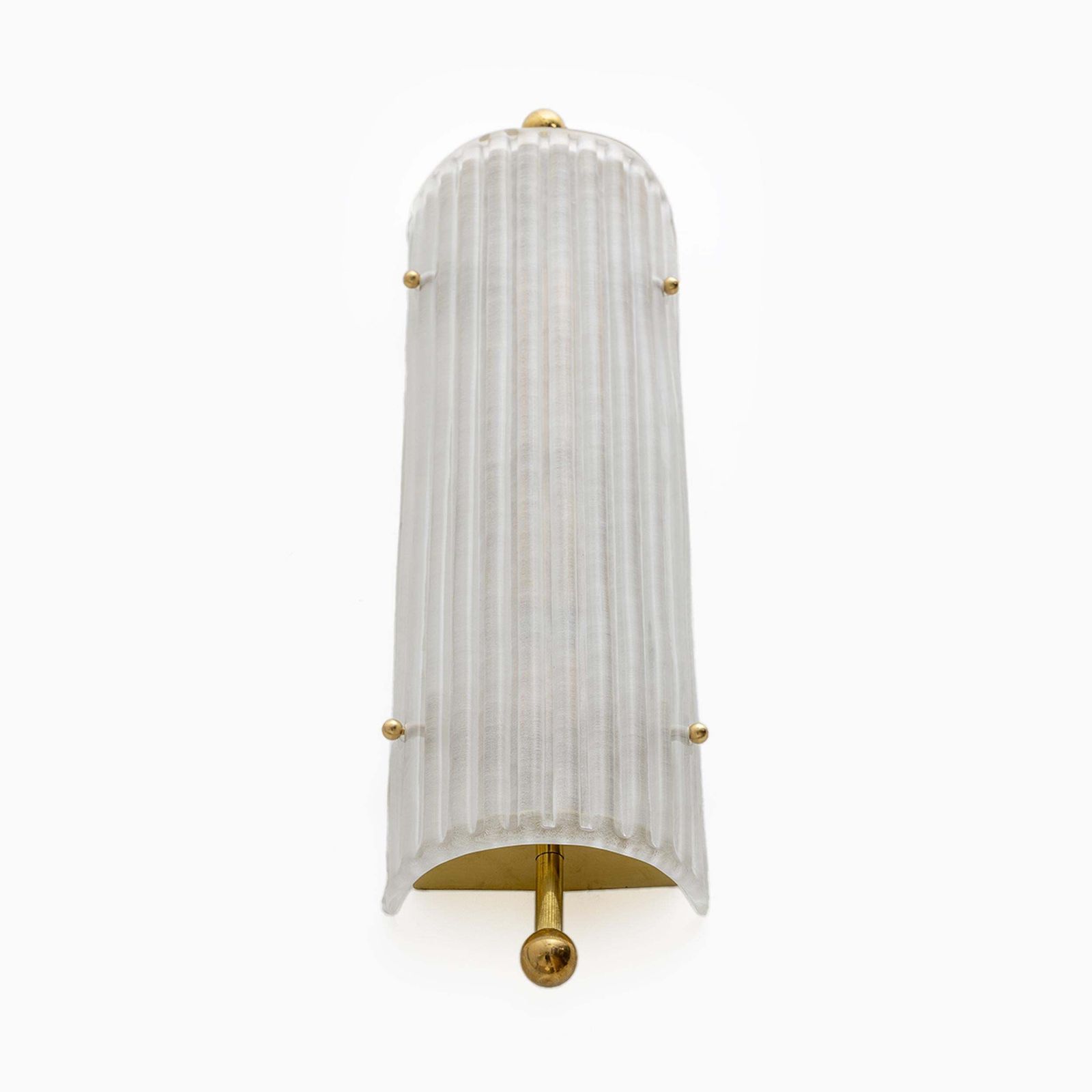 Pair Of Art Dèco Style Italian Murano Glass And Brass Sconces photo vintage