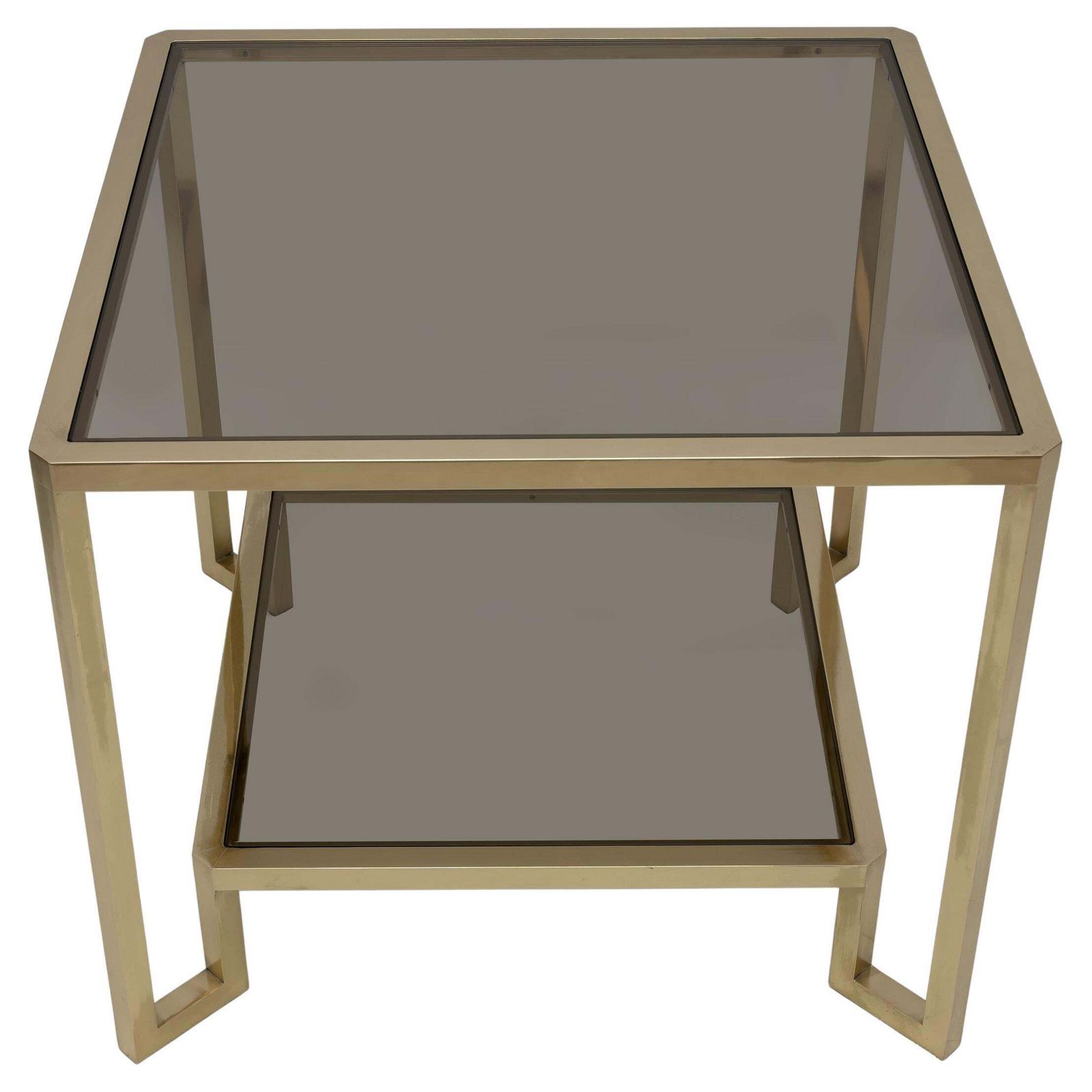 Guy Lefevre Square Brass Coffee Table For Maison Jansen, France 1970s